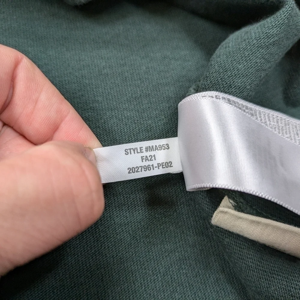 Madewell Shirt Men's XXL Green Dark Palm Relaxed Long Sleeve Tee Pocket